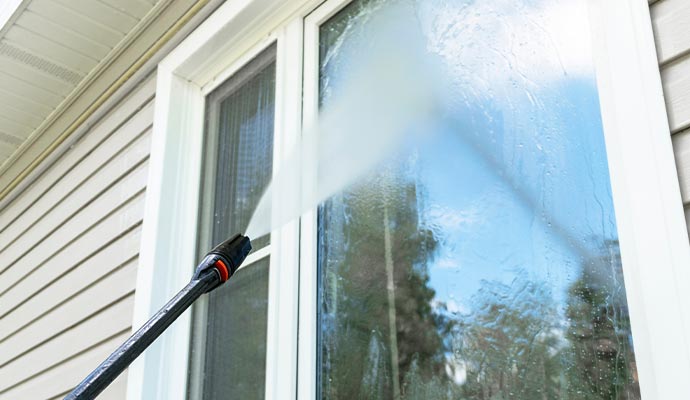 Pressure window washing