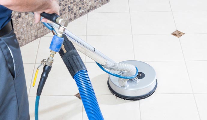 man tile and grout cleaning