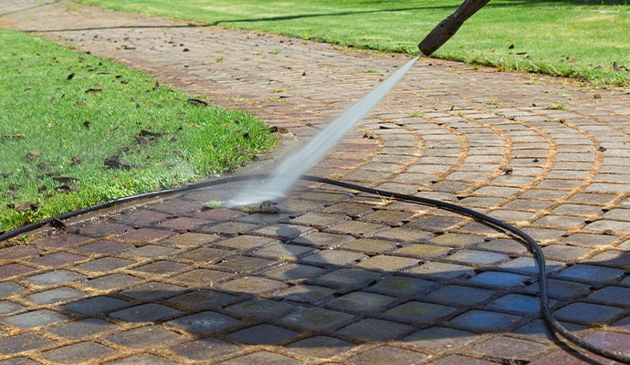 Professional cleaning sidewalks