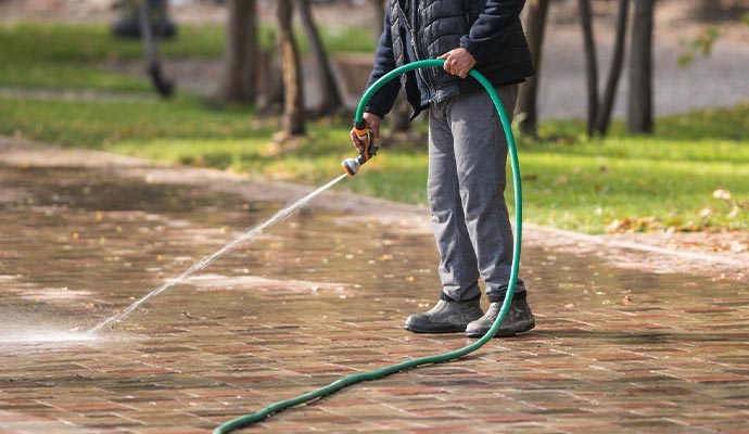 Side walk power wash